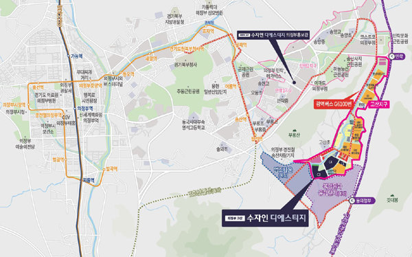 의정부 고산지구에 들어서는 ‘의정부 고산 수자인 디에스티지’ 위치도