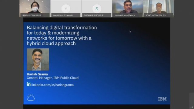 온라인 브리핑 중인 해리쉬 그라마(Harish Grama) IBM 퍼블릭 클라우드 글로벌 총괄 (출처=IBM)