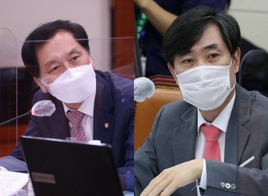 국민의힘 김기현 의원(왼쪽)과 하태경 의원(오른쪽). 뉴시스