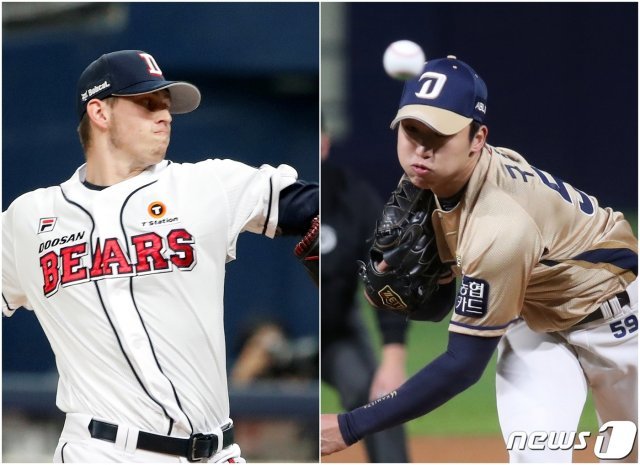 NC 다이노스 구창모와 두산 베어스 플렉센이 한국시리즈 1차전 미출장 선수로 분류됐다. 두 선수는 2차전 선발이 유력하다. © 뉴스1