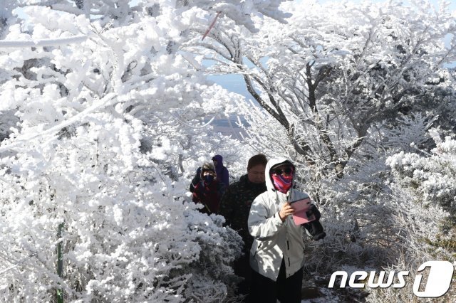 27일 밤(오후 6시)부터 한라산에 눈이 내리며 쌓이는 곳이 있을 것으로 보인다. 사진은 지난 2017년 한라산 설경. © News1