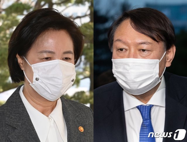 추미애 법무부 장관(왼쪽)과 윤석열 검찰총장. 2020.12.1/뉴스1 © News1