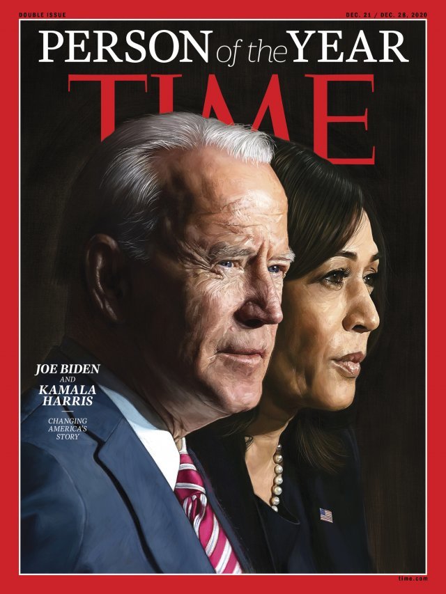 타임 2020 올해의 인물로 선정된 조 바이든 미국 대통령 당선인과 카멀라 해리스 부통령 당선인