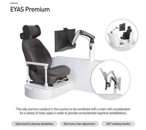 사용자의 다양한 체형을 고려한 체어 결합형 프리미엄 솔루션 ‘EYAS Premium’, 출처: ㈜휴메닉