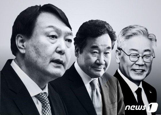 왼쪽부터 윤석열 검찰총장, 이낙연 더불어민주당 대표, 이재명 경기지사. 사진=뉴스1