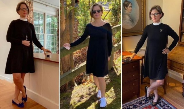 미국의 사라 로빈스 콜(52·여)은 환경보호를 위해 ‘100일 드레스 챌린지’에 참가해 100일 동안 검정 원피스 하나만 입고 생활했다. 사라 인스타그램 갈무리