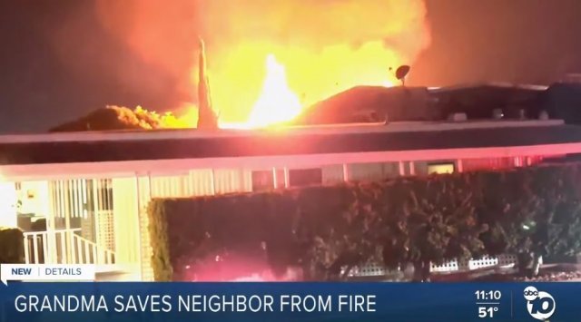 미국의 76세 마티 할머니는 불길 속으로 뛰어들어 이웃의 소중한 생명을 구해냈다. 사진출처 | ABC 10 News, YouTube