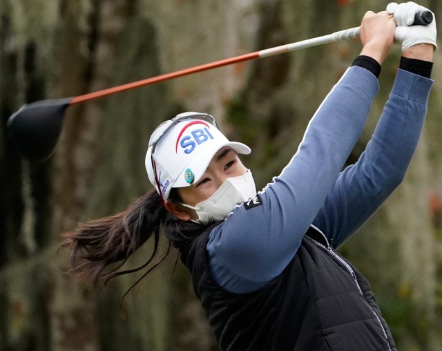 지난해 12월 열린 미국여자프로골프(LPGA)투어 메이저대회 US여자오픈에서 드라이버 티샷을 하고 있는 김아림.  휴스턴=AP 뉴시스