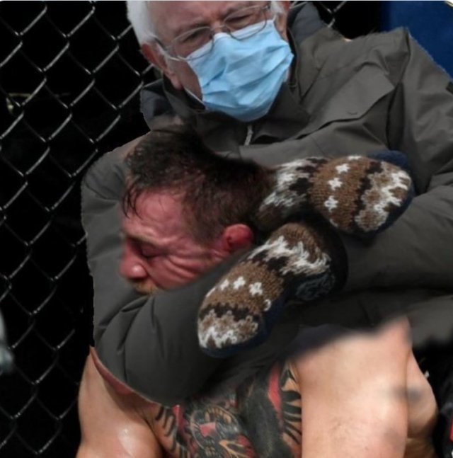 23일 옥타곤 복귀전에서 생애 첫 TKO패를 당한 코너 맥그리거가 샌더스 의원에게 목을 졸리고 있는 것처럼 합성한 밈은 UFC 선수들 사이에서도 크게 회자됐다.