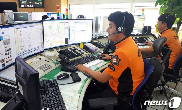 광주소방본부 119종합상황실 모습 /뉴스1 © News1