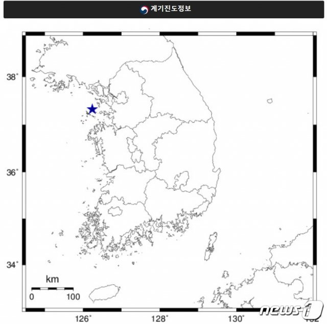 3일 발생한 지진 위치 (기상청 제공) © 뉴스1