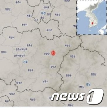 6일 오전 4시40분께 전북 장수에서 규모 2.7의 지진이 발생했다.(기상청 홈페이지) © 뉴스1