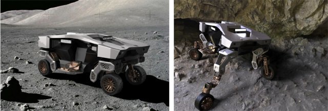 현대자동차그룹이 개발한 모빌리티 로봇 타이거. 평지에서는 바퀴로 주행하다가(왼쪽 사진), 장애물이나 험지를 만나면 로봇 다리를 이용해 이동할 수 있다. 현대자동차그룹 제공