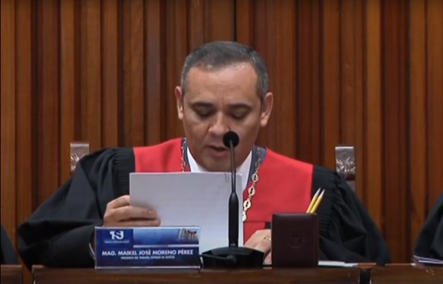 마이켈 모레노 베네수엘라 대법원장. 자료: 베네수엘라 대법원 공식 유튜브 캡처