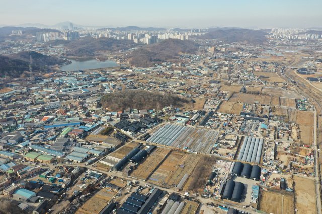 신규 택지로 지정된 경기도 시흥시 과림동, 광명시 옥길동 일대의 모습. 2021.2.24 뉴스1