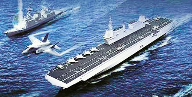 군이 2033년경 전력화를 목표로 도입을 추진 중인 국산 경항공모함의 개념도. 해군 제공