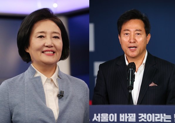 박영선 후보·오세훈 후보. 사진공동취재단