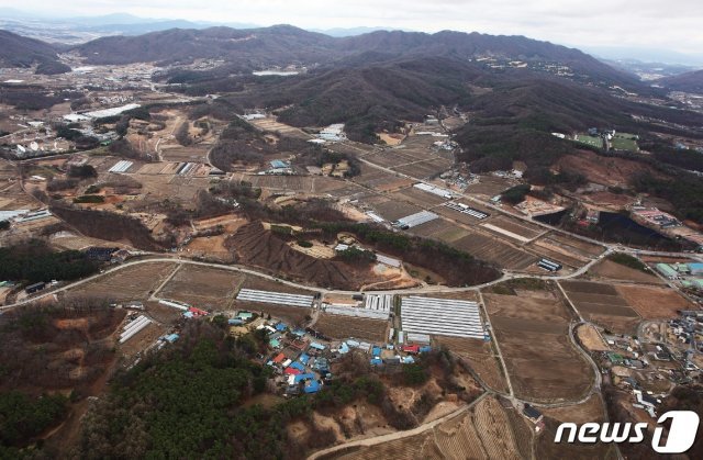 용인 반도체 클러스터 일반산업단지가 조성될 처인구 원삼면 일대 전경.(용인시 제공) © News1