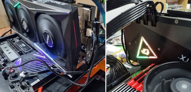 메인보드와 그래픽카드를 케이블로 연결, RGB LED 연동을 한다 (출처=IT동아)