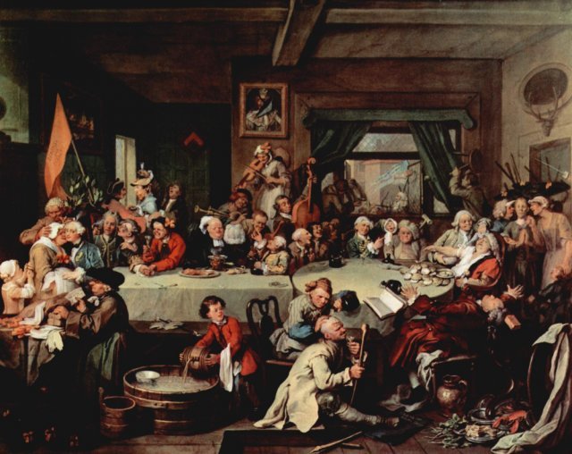 윌리엄 호가스, ‘선거 엔터테인먼트’(An Election Entertainment), ‘선거의 유머’(The Humours of an Election) 시리즈 중에서. 1755년.