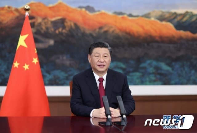 시진핑 중국 국가주석이 20일 오전 보아오포럼 개막연설을 하고 있다(중국 신화망 갈무리)© 뉴스1