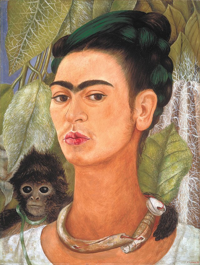 프리다 칼로 ‘원숭이와 함께 있는 자화상’, 1938년.