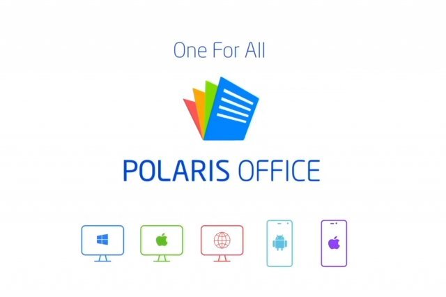 폴라리스 오피스는 윈도우와 맥, 웹브라우저, 안드로이드, iOS 모두 지원하며, 클라우드 버전 활용 시 모든 플랫폼 간 문서 공유 및 작업도 가능하다. 출처=폴라리스 오피스