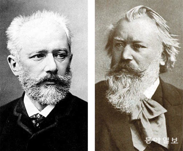 1860∼90년대 각각 러시아와 독일어권을 대표한 작곡 거장 차이콥스키(왼쪽 사진)와 브람스. 동아일보DB
