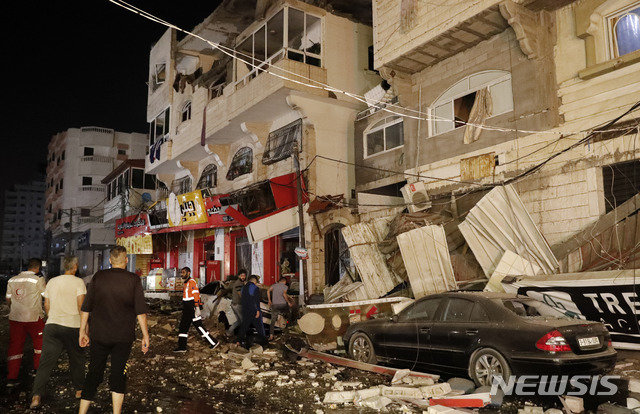 이스라엘 공습으로 파괴된 가자지구 건물들