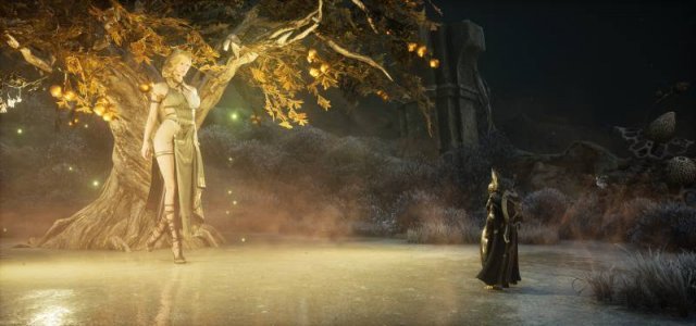 황금 사과 나무 앞에 서 있는 젊음의 신 이둔(자료출처-게임동아)