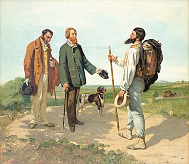 귀스타브 쿠르베 ‘안녕하세요, 쿠르베 씨’, 1854년.