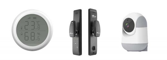 온습도센서와 스마트 도어락, IP카메라 (출처=텐플)