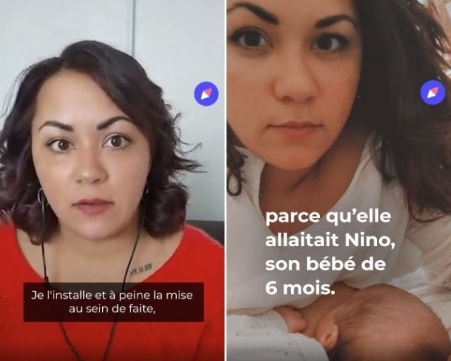 길에서 수유하다 폭행당한 마일리스. 인스타그램 ‘doctissimo’ 갈무리