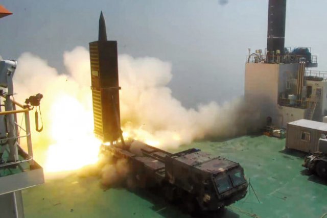 2017년 6월 23일 충남 태안군 국방과학연구소 종합시험장에서 현무-2 미사일이 시험발사됐다. 사진 제공·국방부