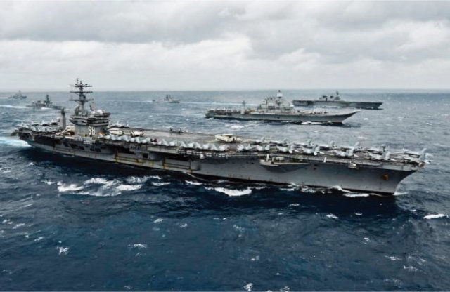 2020년 11월 미국·인도·일본·호주 함대가 인도양에서 중국의 해양 진출을 견제하는 연합 훈련에 나섰다. 사진 제공·인도 해군