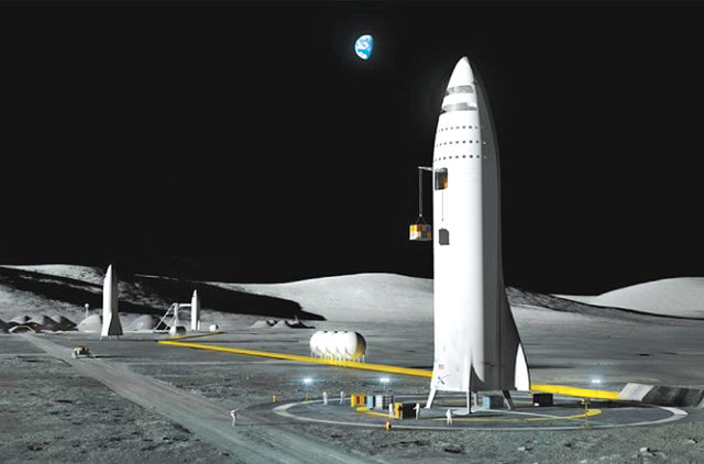 아르테미스 계획을 거쳐 달에 건설된 기지의 상상도. NASA 제공