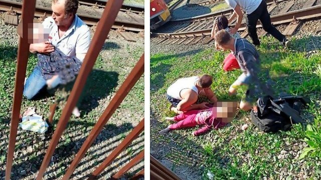 사람들이 기구에서 추락해 다친 아이들을 살피고 있다. 페이스북 ‘Barnaul 22’ 갈무리