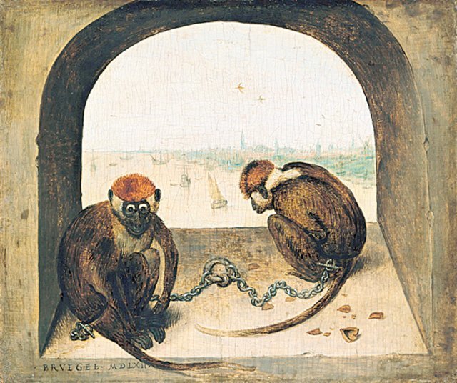 피터르 브뤼헐, ‘두 마리 원숭이’, 1562년경.