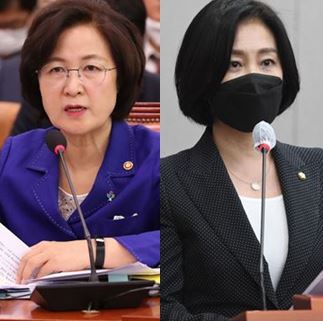 추미애 전 법무부 장관, 국민의힘 허은아 의원. 동아일보DB