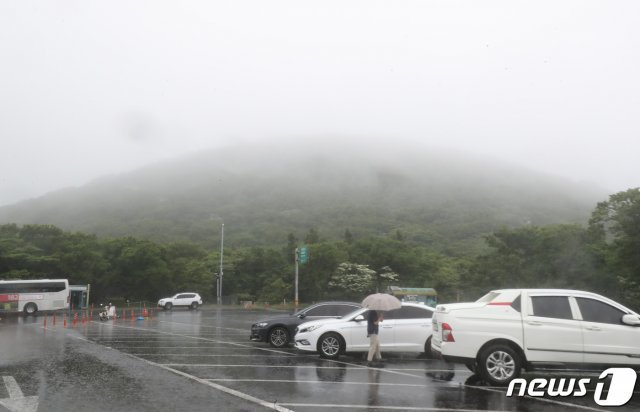 제주 한라산국립공원에 폭우가 쏟아지고 있다.(뉴스1DB)© News1