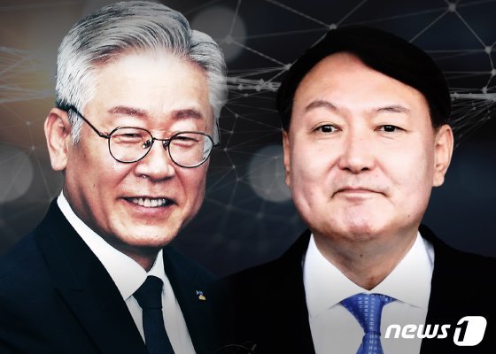 내년 대선에 출마한 이재명 경기도지사(왼쪽)와 윤석열 전 검찰총장. 뉴스1