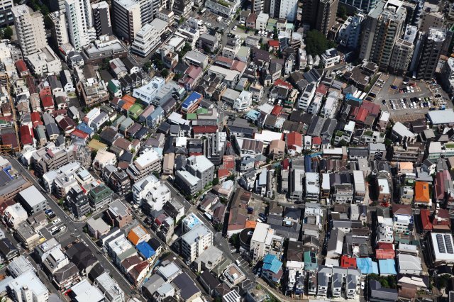 도쿄 시내 단독주택 단지와 맨션이 보인다.
도쿄=올림픽사진공동취재단