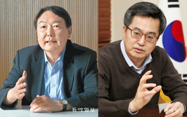 윤석열 전 검찰총장·김동연 전 경제부총리.