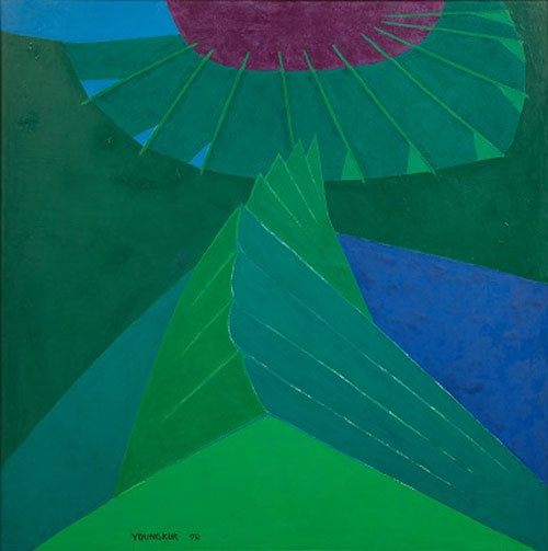유영국의 ‘작품’(1972년).
산을 모티브로 다양한 색채와 질감을 시도했다. 환기재단·환기미술관·국립현대미술관 제공