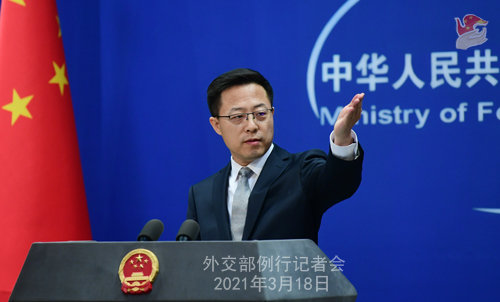 자오리젠 중국 외교부 대변인 ⓒ 뉴스1