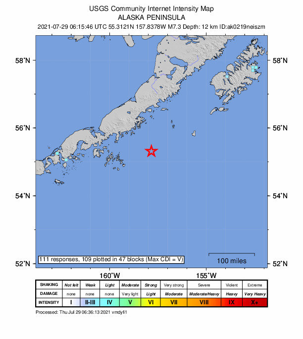 지진 발생 위치 (미국 지질조사국 홈페이지 갈무리) © 뉴스1