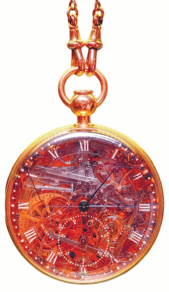 프랑스 왕비 마리 앙투아네트가 프랑스의 시계 장인 아브라함루이 브레게에게 특별 주문해 만든 고급 시계. 까치 제공