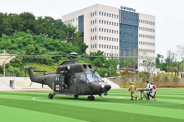 지상 헬리포트 첫 가동 모습. 의정부을지대병원 제공