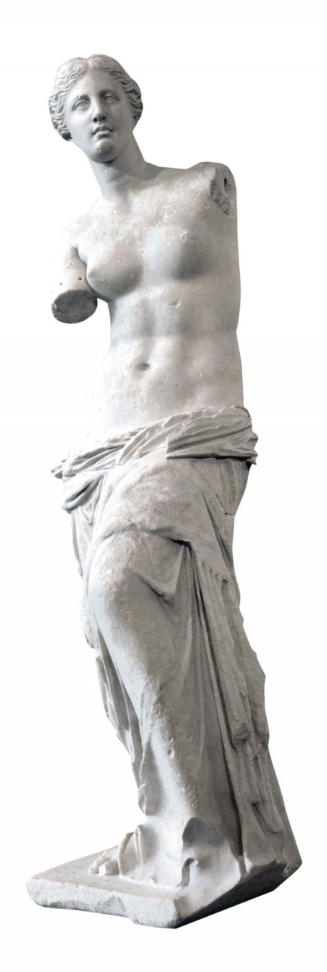 밀로의 비너스는 고대 그리스 예술의 정수로 꼽혀 왔다. 하지만 이 조각상은 최근 연구 결과 고대 그리스가 아닌 로마 시대 복제품으로 밝혀졌다. 현재 프랑스 파리 루브르 박물관에 전시돼 있다. 사진 출처 위키미디어