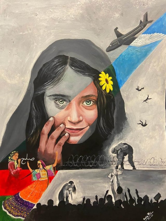 공개된 아프간 소녀의 초상화. 사라 라마니 인스타그램 캡처